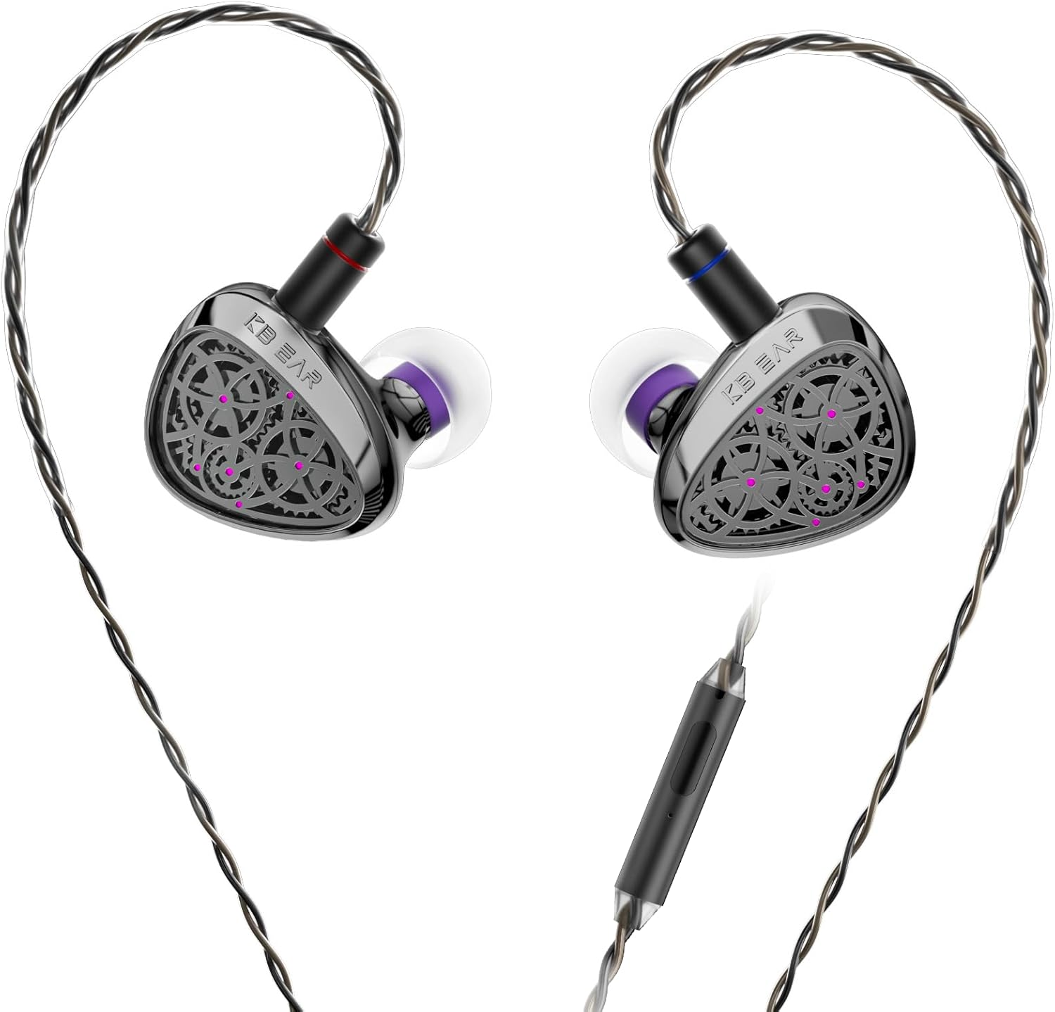 KBEAR Tourbillon-Pro TB-PRO in Ear Monitor Headphones,PU+PEEK+DLC Composite Diaphragm Gaming Earbuds,Wired Earbuds, Clear Sound&Deep Bass with Detachable Cable for Audiophile (Black, No Mic)