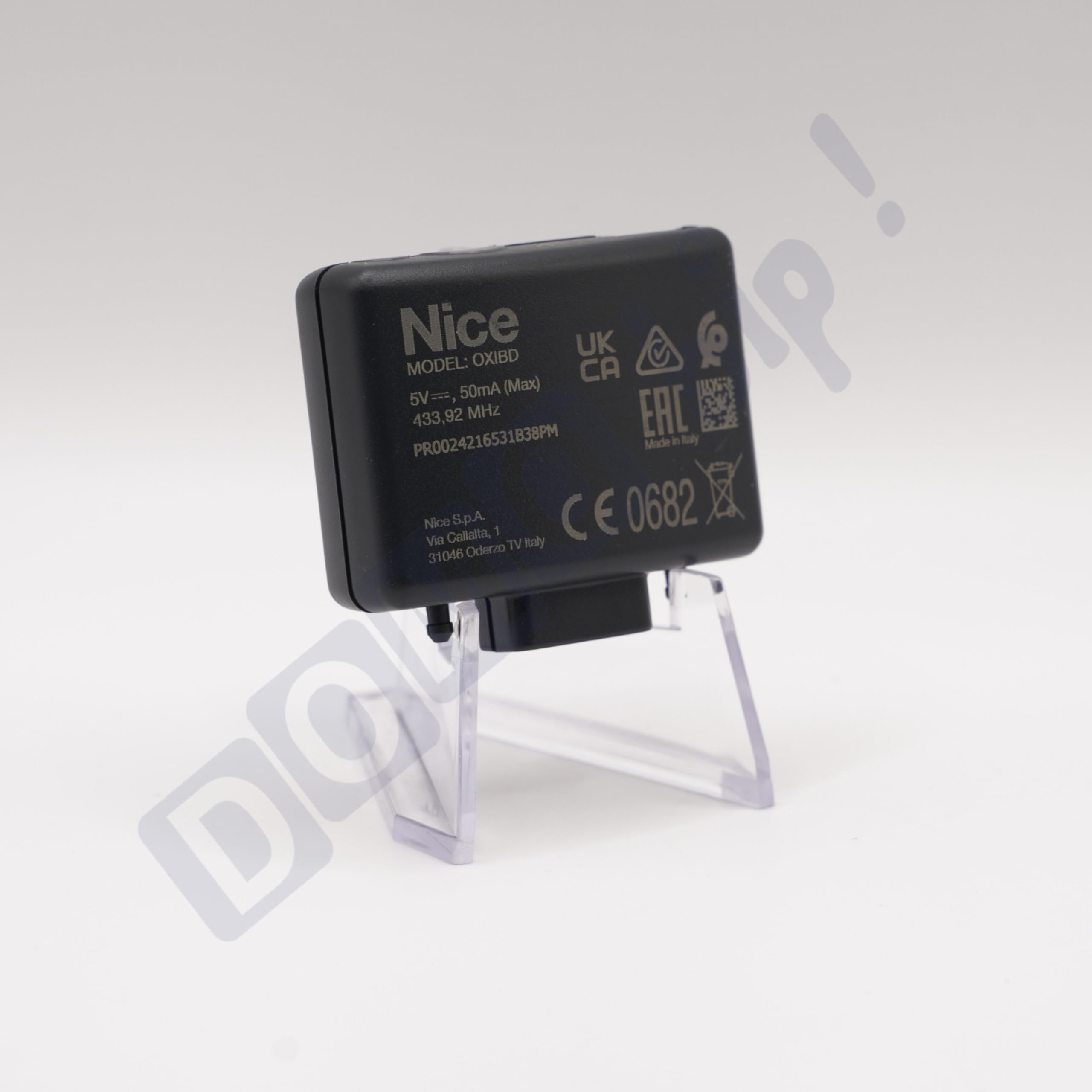 NICE OXIBD - Récepteur Radio Embrochable Bidirectionnel BD 433,92 MHz Pour Portail, Garage, Barrière - Antenne Incluse - Jusqu’à 1024 Télécommandes (750 BD) + 1 Goodies DOMOBIP (OXIBD)