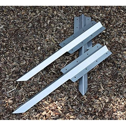 Indoor Outdoors 2 Tier Straight Timber Railway Sleeper Brackets - Joining Planters, Retaining Walls, Driveway/Pathway Edging Garden Stakes Cover