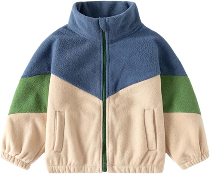 Amazon | [BE DAYS] キッズ ベビー バイカラー フリースジャケット 