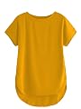 Fabricorn Women's Solid Regular Fit T-Shirt (GT01_UpDown4_P_Mustard Yellow