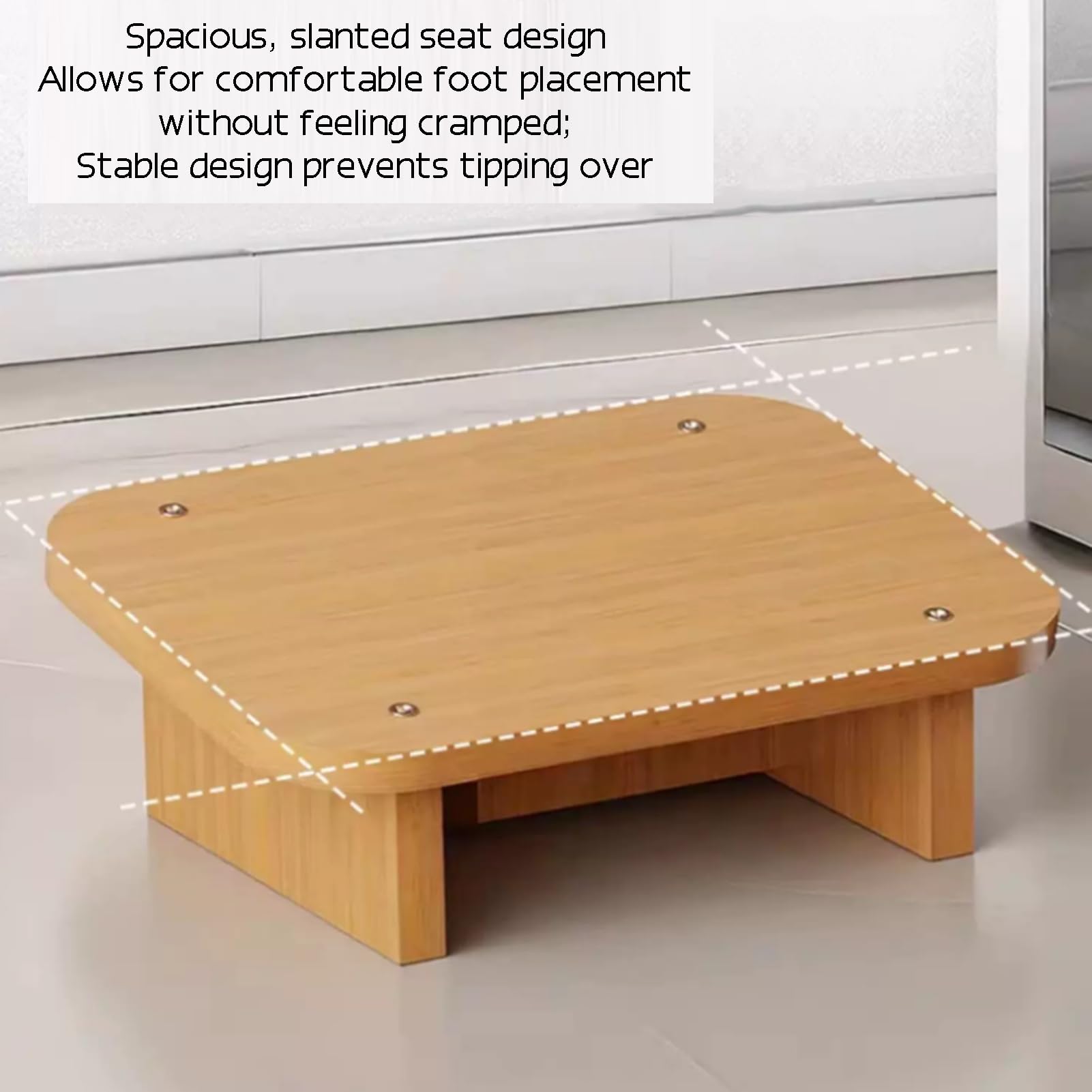 Fußstütze For Unter Dem Schreibtisch Bei Der Arbeit, Stuhlfußstütze | Bürotisch-Unterfußstufe, Massivholzrahmen, Tragfähigkeit 150 kg, for Bürostuhl Gaming Home(Black,40x30x13cm)