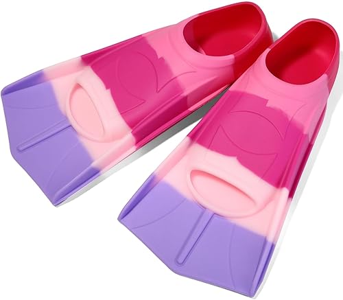 Miniatura 41 de Aletas de natación para niños, aletas cortas para niños y jóvenes, aletas de natación para entrenamiento de natación para niños, niñas, niños Azul,