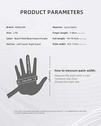 Miniatura 5 de KONLLEN Billiards Gloves for Left HandRight Hand LXL Pool Gloves Professional Non-Slip Adjustable Breathable Snooker Gloves Popular Sizes for Men &
