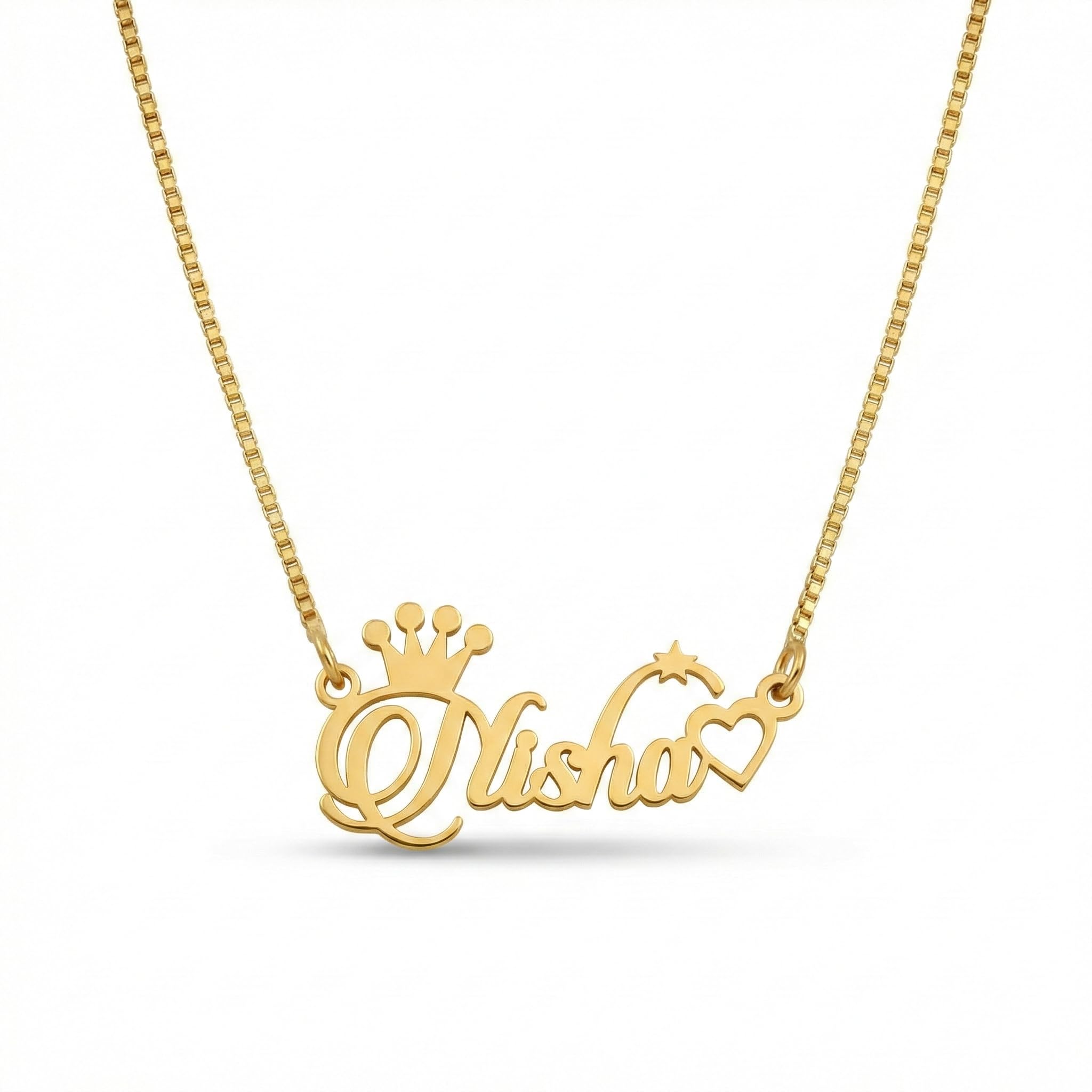 Diva Jewelller Customized Special Style Name Necklace, Personalized Gold Tone Pendant with Chain-image-27