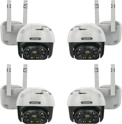 Q-S4 MAX 8K AI WiFi Constant Speed Dome IP PTZ Camera Outdoor Security Camera (Pack of 4) – Auto Tracking, Night Vision, Two-Way Audio, Motion Detection