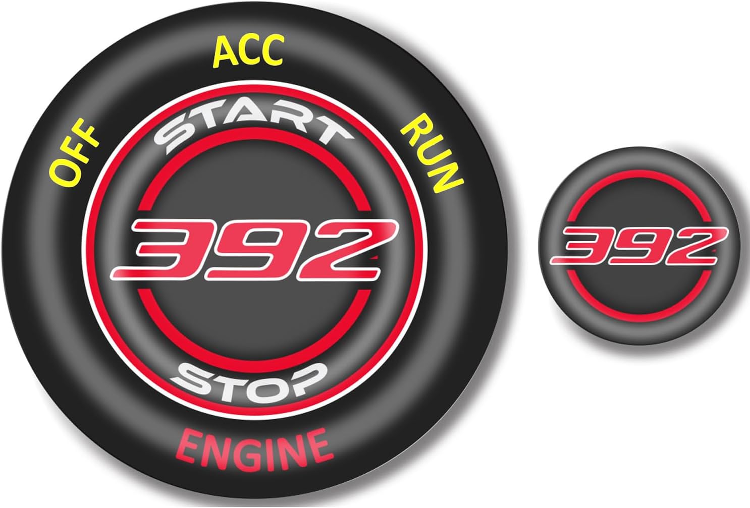 TOOLEPIC Push Start Button Cover for Dodge Challenger Charger Durango Accessories 2015-2025- Engine Start Stop Ignition Switch Kit Interior Accessory for 392 Hemi Style Design Ruby Red