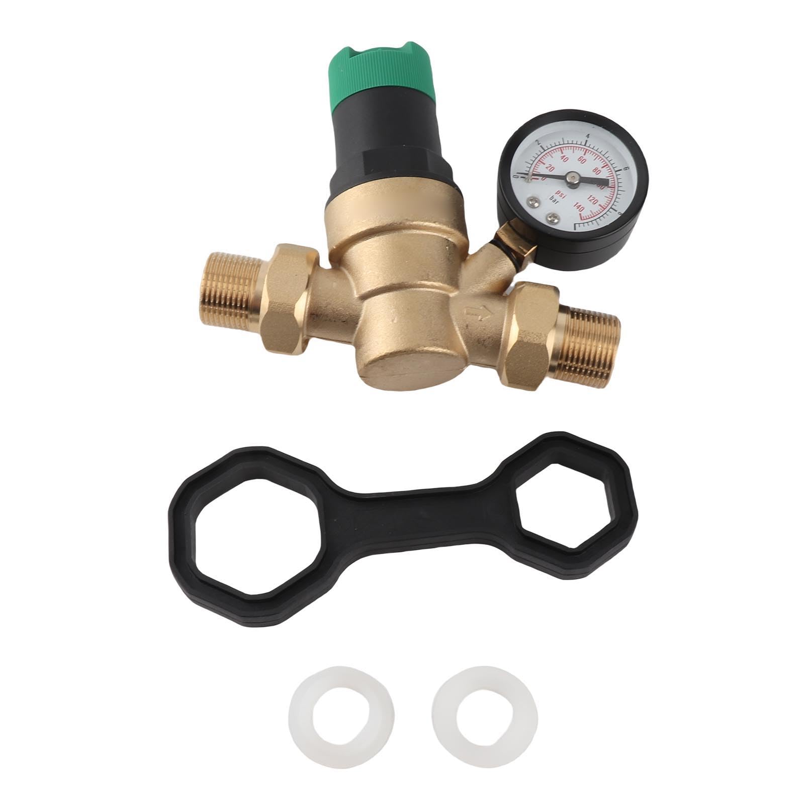 Alomejor Brass Water Pressure Regulator, Adjustable 1-6 Bar (3/4 inch | Trwała konstrukcja, dokładne pokrętło ciśnienia, łatwa instalacja, wszechstronne zastosowanie do zbiorników i kranów