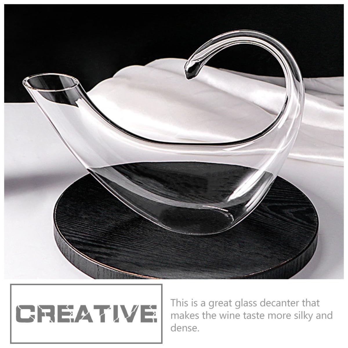 DOITOOL Decantador de Vino Grande de Vidrio Transparente, Jarra para Licor Diseño Creativo, Dispensador Rápido, Apto para Uso Doméstico y Eventos, Colección Elegante