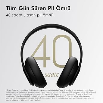 Beats Studio Pro - Gürültü Önleme Özellikli Kablosuz Bluetooth Kulaklık - Kişiselleştirilmiş Uzamsal Ses, USB-C Kayıpsız Ses, Apple ve Android Uyumluluğu, 40 Saate Varan Pil Ömrü - Siyah