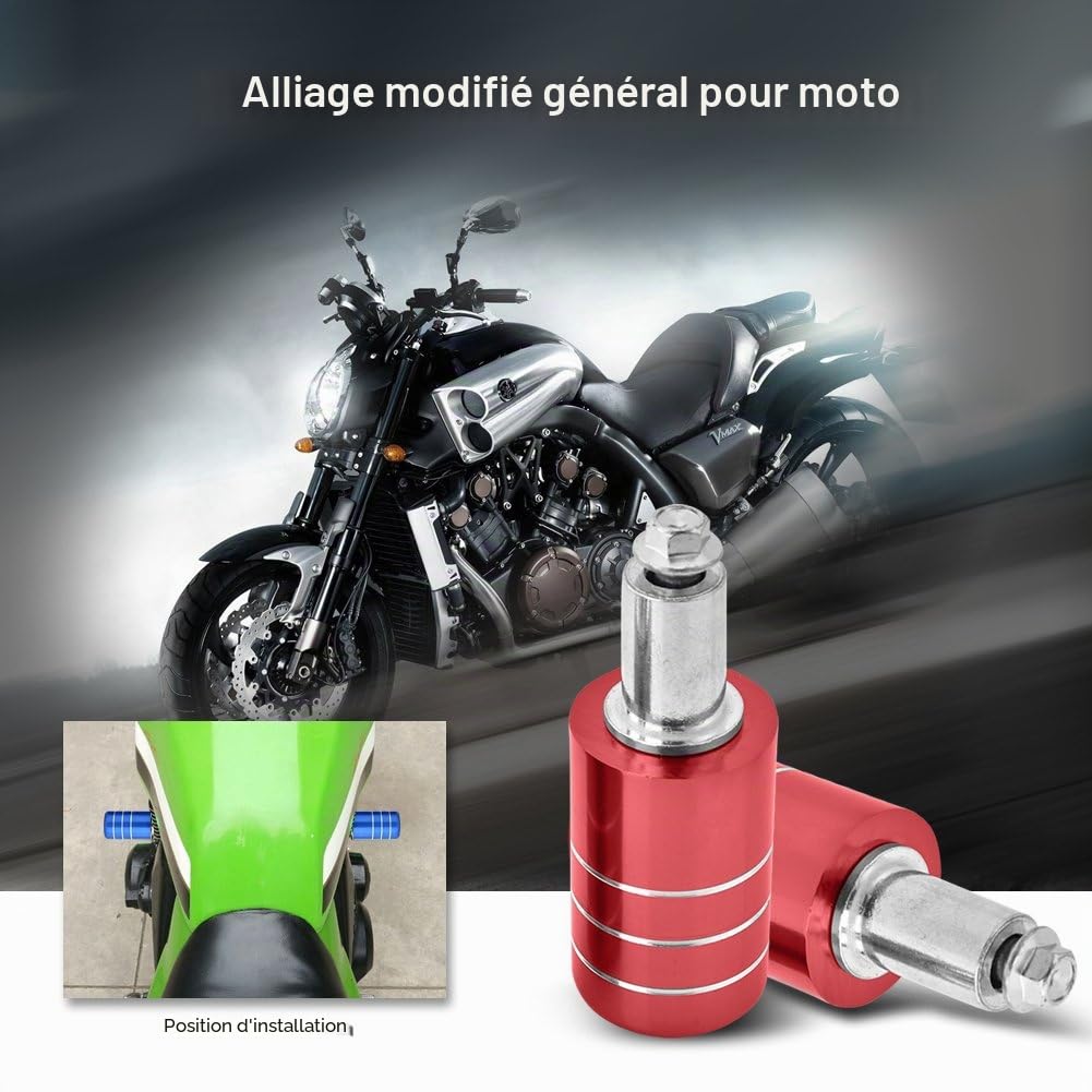 Cadre de Moto Sliders,Akozon Noir Curseur Anti Chute Moto avec des boulons - Anti-Crash - Protection Contre Les Chutes