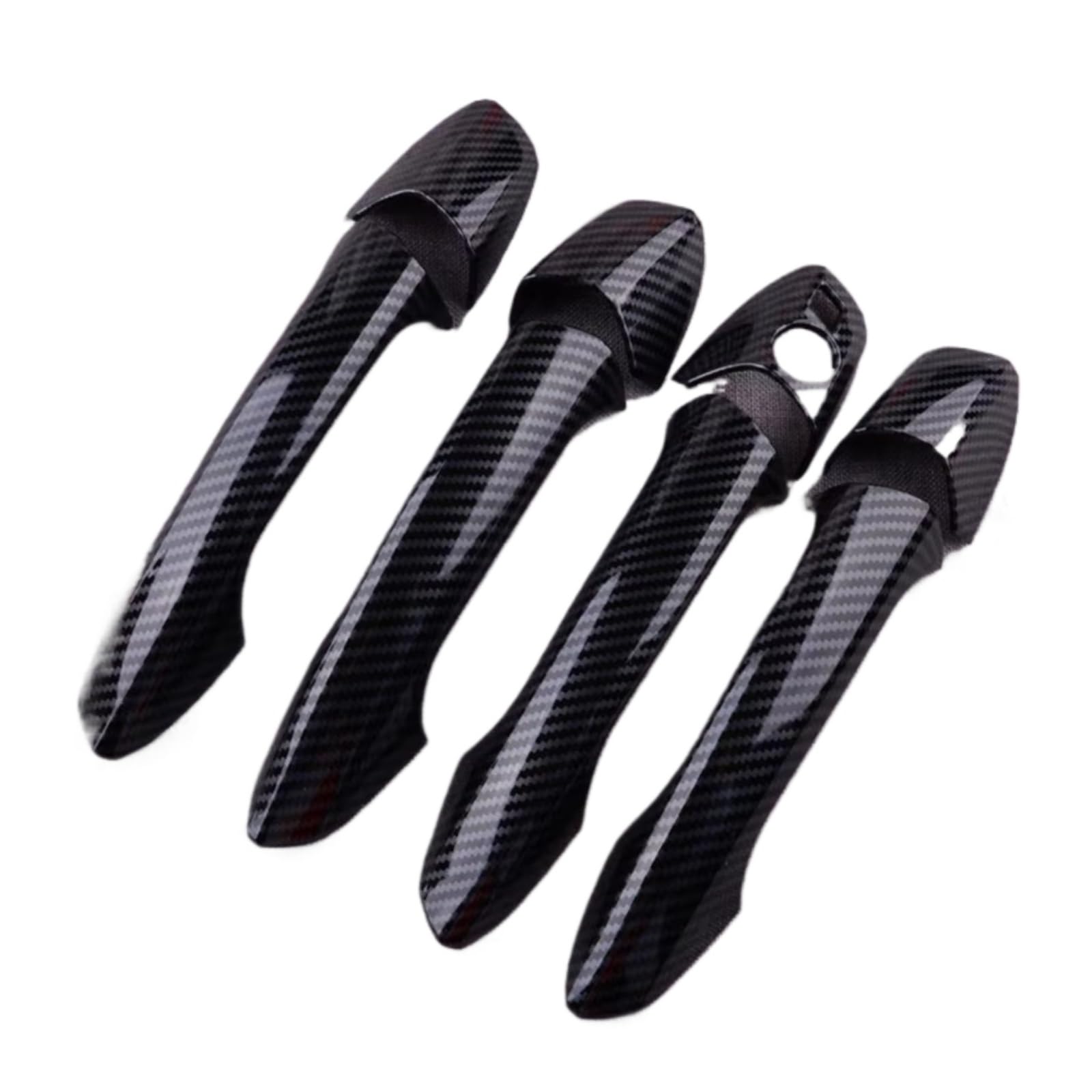 DSPOLIMV Outer Door Handle Cap Compatible with Benz for W246 W204 W212 X204 W166 W117 Black Car Exterior Door Handle Cover Trim Cap Set Carbon Fiber Texture LHD