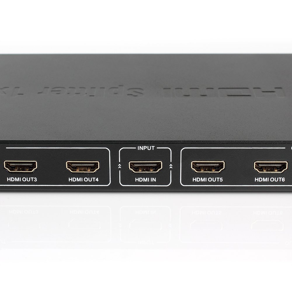 ESYNIC Rozdzielacz HDMI z wtyczką brytyjską, 8-kierunkowy, wysoka prędkość, 1 wejście, 8 wzmacniaczy, obsługa rozdzielczości 3D i HDMI do 4Kx2K/30 Hz, idealny do 3D HDTV SKY HD, PS4, Xbox 360, Elite