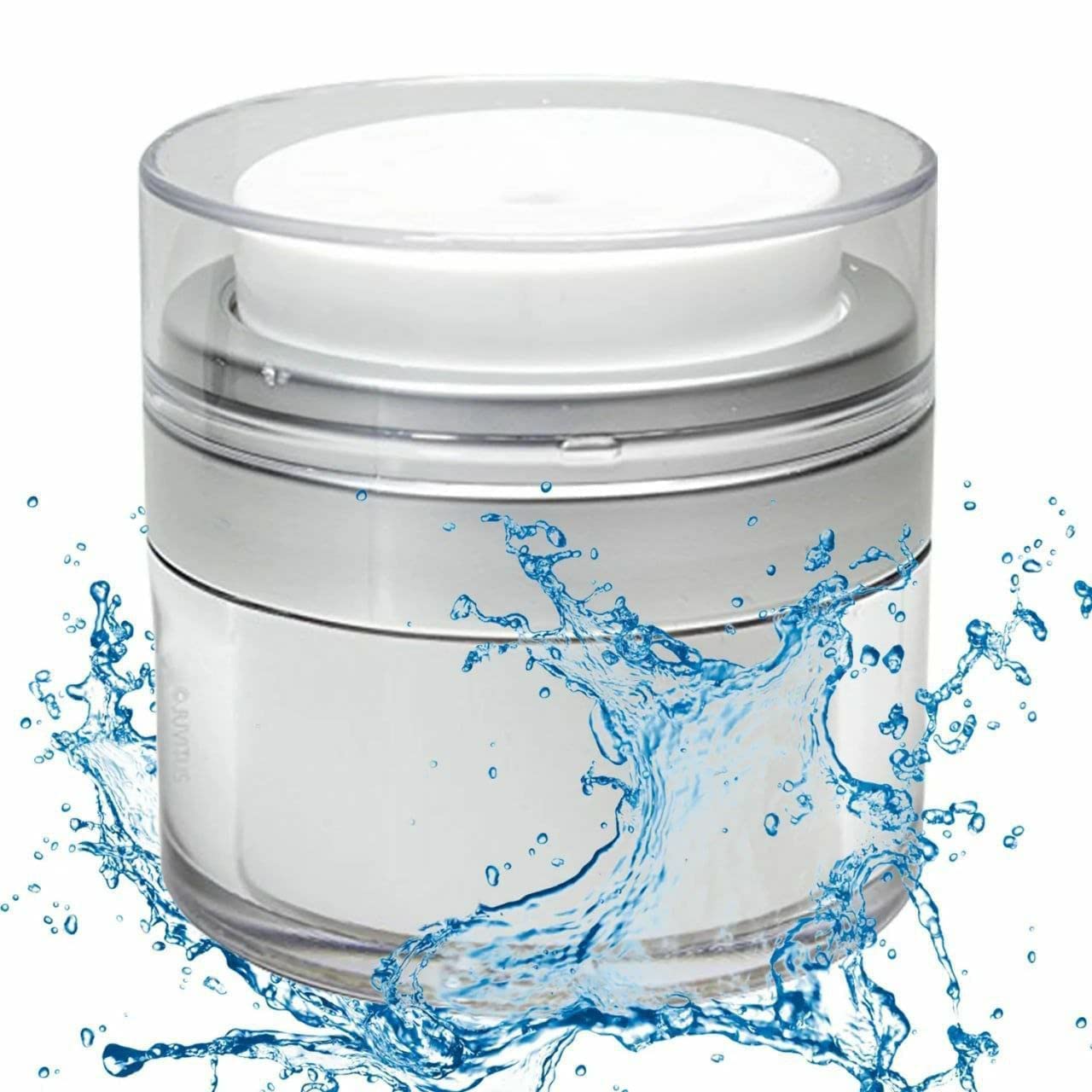 SADMAX Button Press Acrylic Cream Bottle|| Airless Lotion Face Cream Dispenser Containers|| Makeup Vials Accessories Leak-Proof DIY Travel Cans Press Style(Pack of 1)(50 ML).