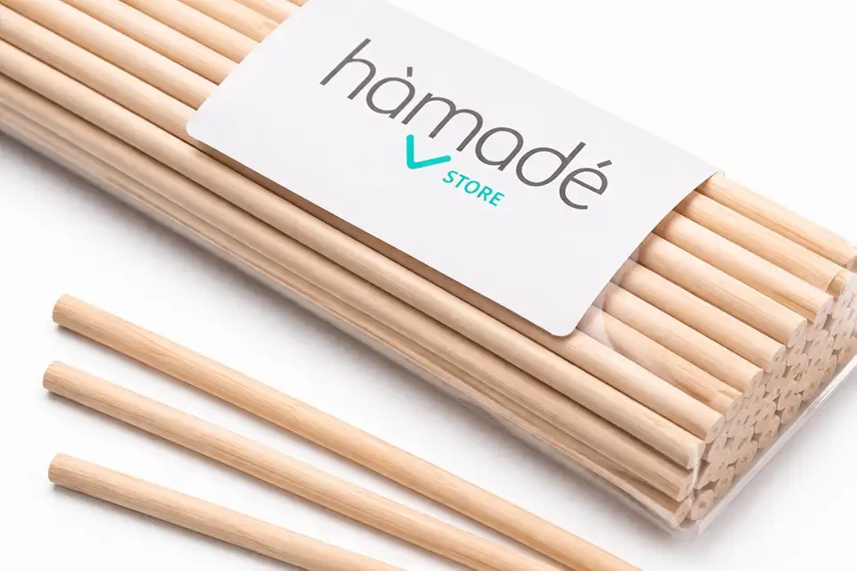 Kit 50 Varetas de Madeira de Reflorestamento para Difusor e Aromatizador de Ambiente 25cm Refil Sustentável