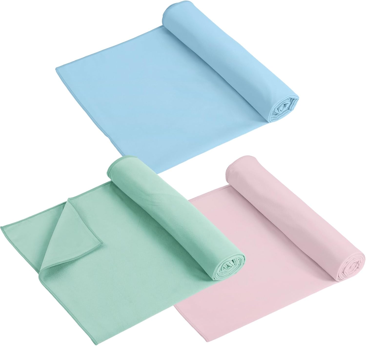Breling 3 Pack 26 "x73" Hot Yoga Mat Asciugamano Pack antiscivolo Yoga Mat Palestra Asciugamano in microfibra per il sudore per Pilates Workout Donna Uomo