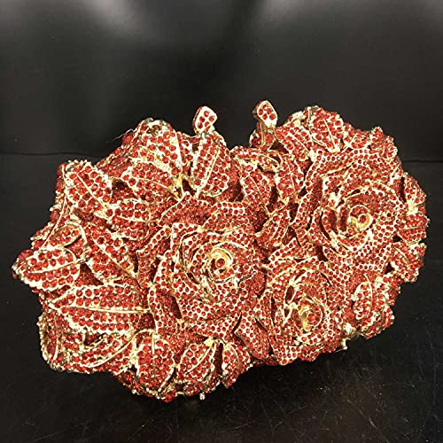 Image of Boutique De FGG Mini Flower Evening Bags For Women Formal,Party Rhinestone Clutch Purses,Wedding Floral Crystal Clutch Bag