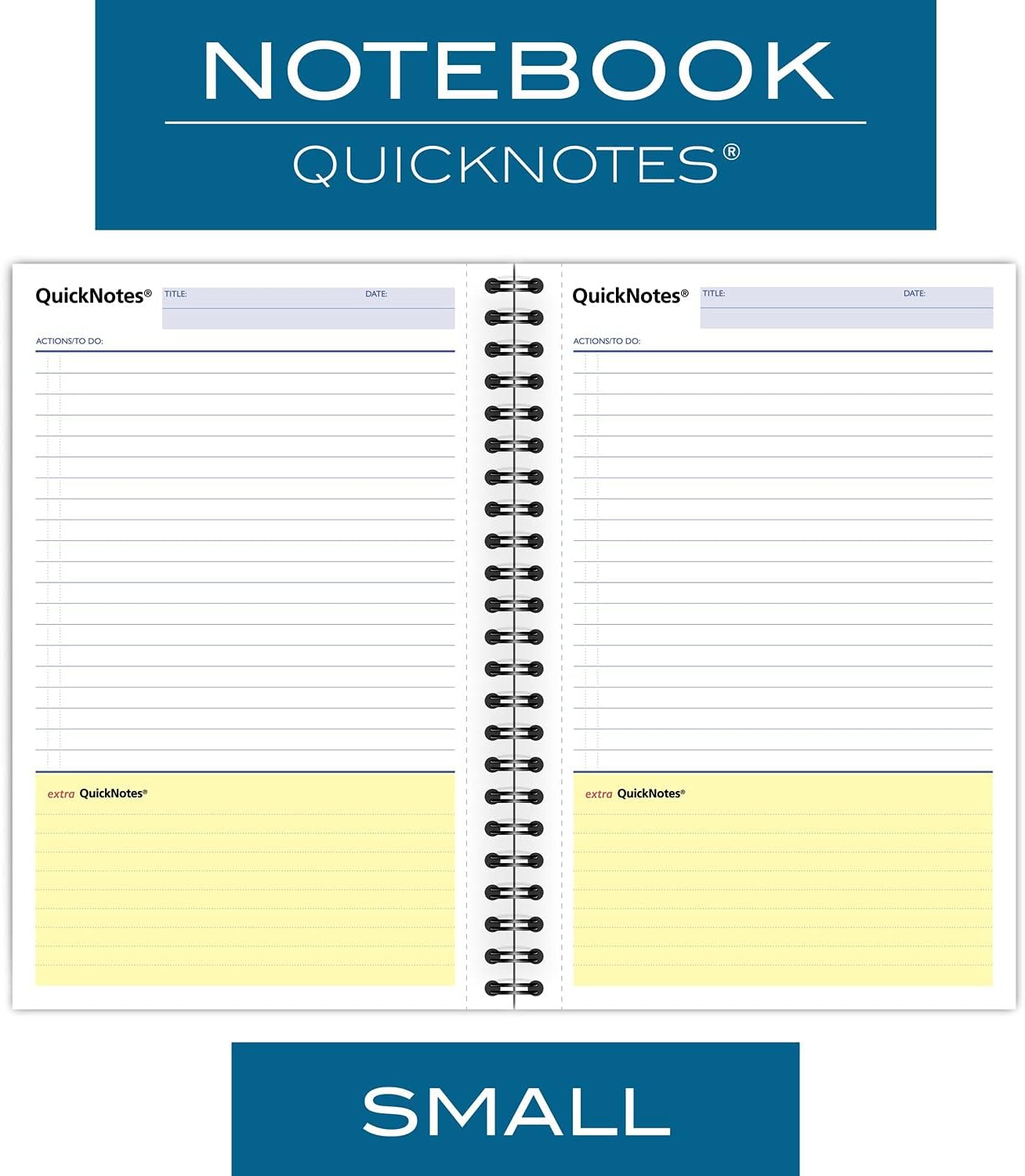 Mead Cambridge Wirebound Business Notebook, Ruled, 4-7/8" x 8", 80 White Sheets per Pad, Gray (06096)