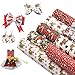 David accessories Christmas Snow Printed Faux Leather Sheets Synthetic Leather Fabric 9 Pcs 8