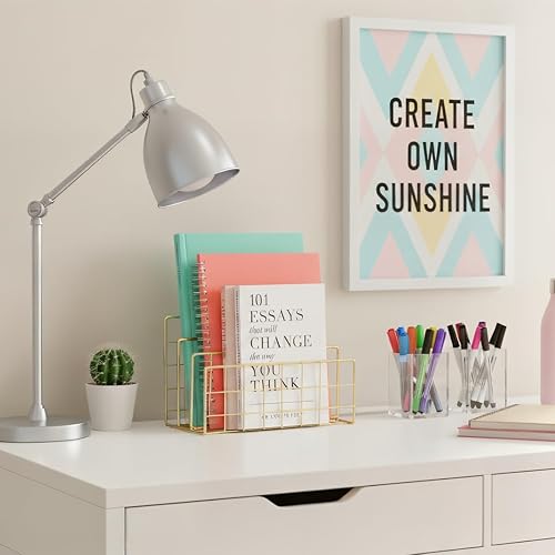 Miniatura 6 de Organizador de archivos de metal, 3 secciones verticales, soporte para papel de escritorio, correo, carta, registro, soporte para carpetas de