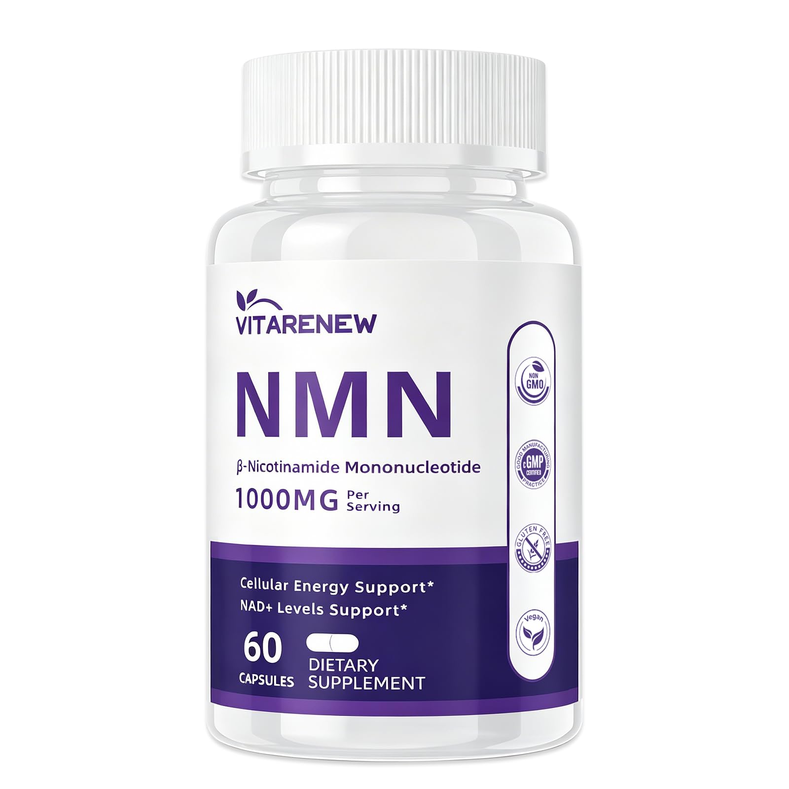NMN Complex 1000mg Per Serving, 60 Veggie Capsules