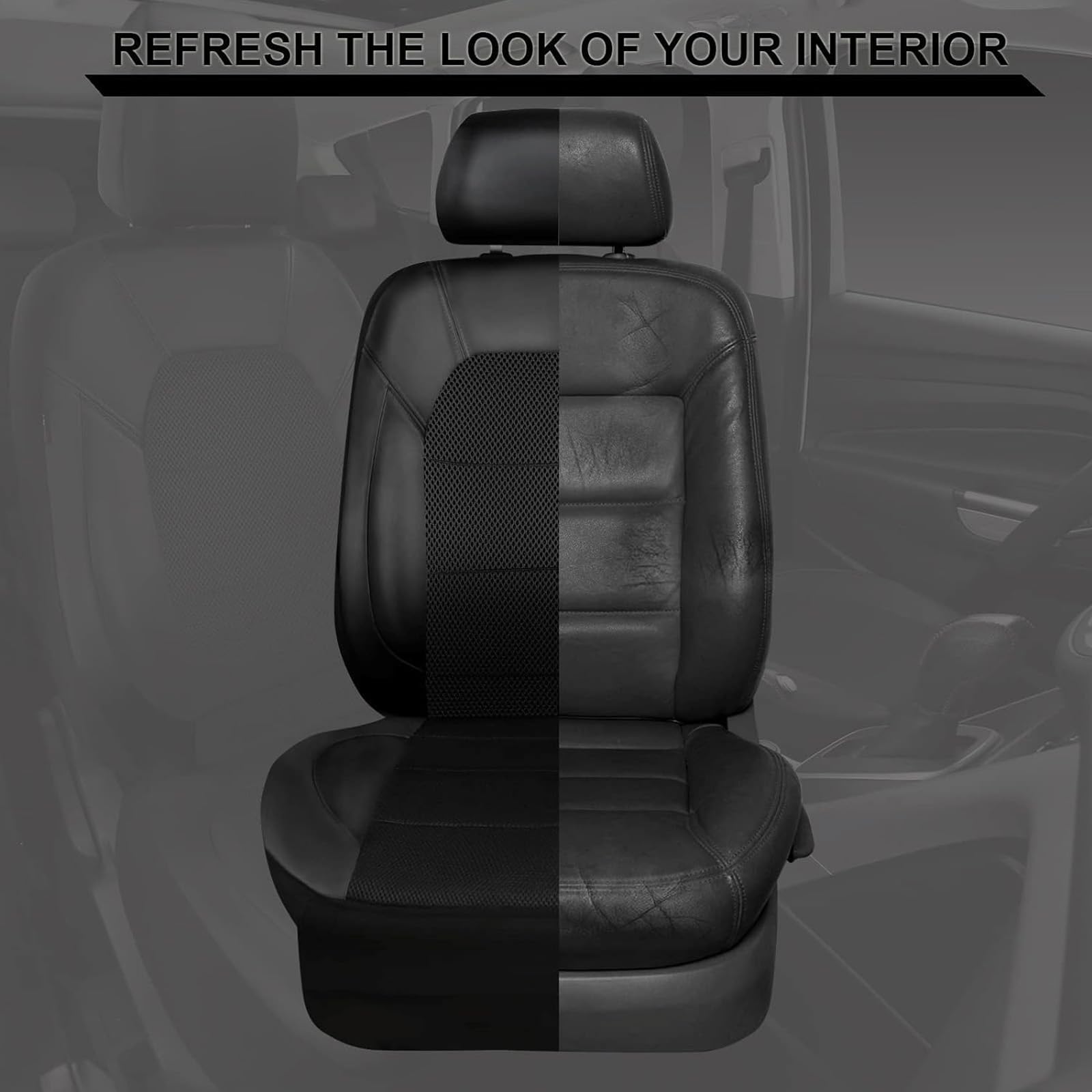 Autositzbezüge Für VW T Cross 2013-2025，Leder Auto Sitzbezüge Vorne Hinten Autositz Schonbezug Sets Atmungsaktiv Sitzbezug Autositz Zubehör,A/Black
