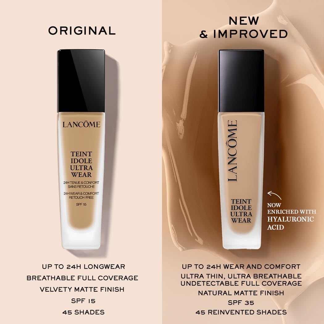 Lancôme Teint Idôle Ultra Wear Skincare Foundation, Long-lasting And Hydrating, Full Coverage, Natural Matte Finish, SPF 35 - Image 4