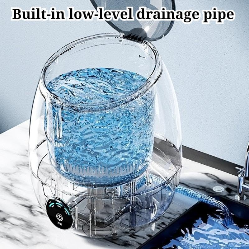 Image of Portable Washing Machine, 16L Mini Washing Machine With Spin Basket, Small Portable Washer Machine Suitable for Underwear Small Clothes Dryer Deep Cleaning A3