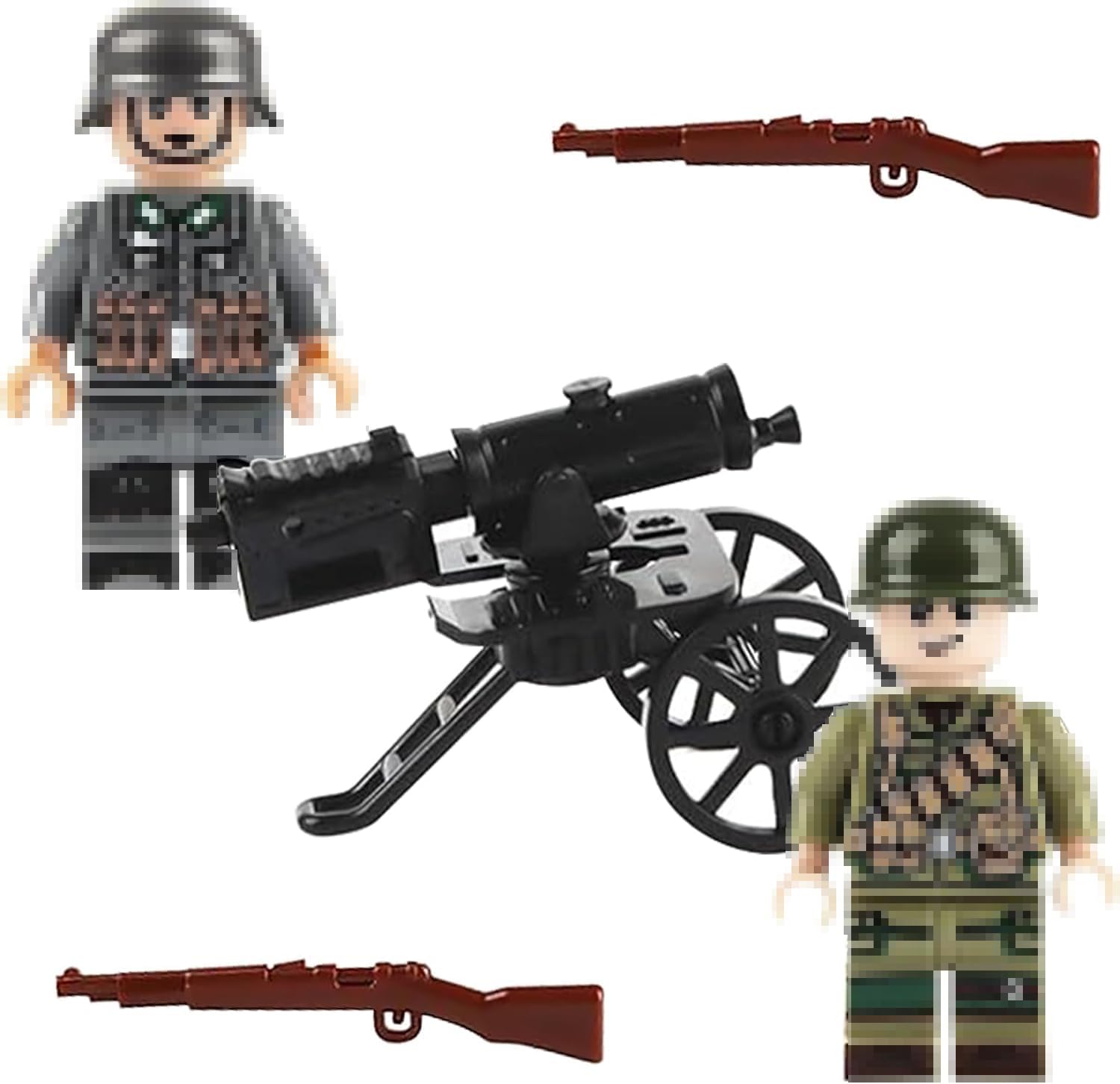 50 Pièces Soldats Militaires Jouets WW2 - Figurines Plastique à Assembler Pour Enfants