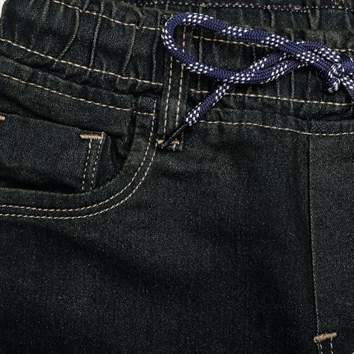 Image of Boys Regular fit,Light Blue,Drawstring Elastic Waistband,Stretchable Cotton Denim, Clean Look,Casual,Below Knee Length, 3 /4 Shorts