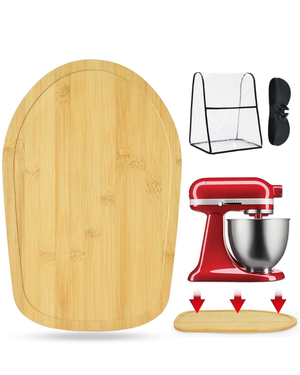 Mixer Slider Mat for KitchenAid 4.5-5 Qt Tilt-Head Stand Mixer,Appliance Sliding Mat for Kitchenaid Artisan,KitchenAid Mixer Sliding Tray for Countertop – Bamboo Stand Mixer Slider Mat?Wood?