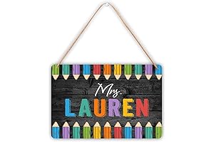 Personalized Teacher Name Sign Classroom Metal Sign Welcome to Teacher Classroom Door Custom Teacher Sign