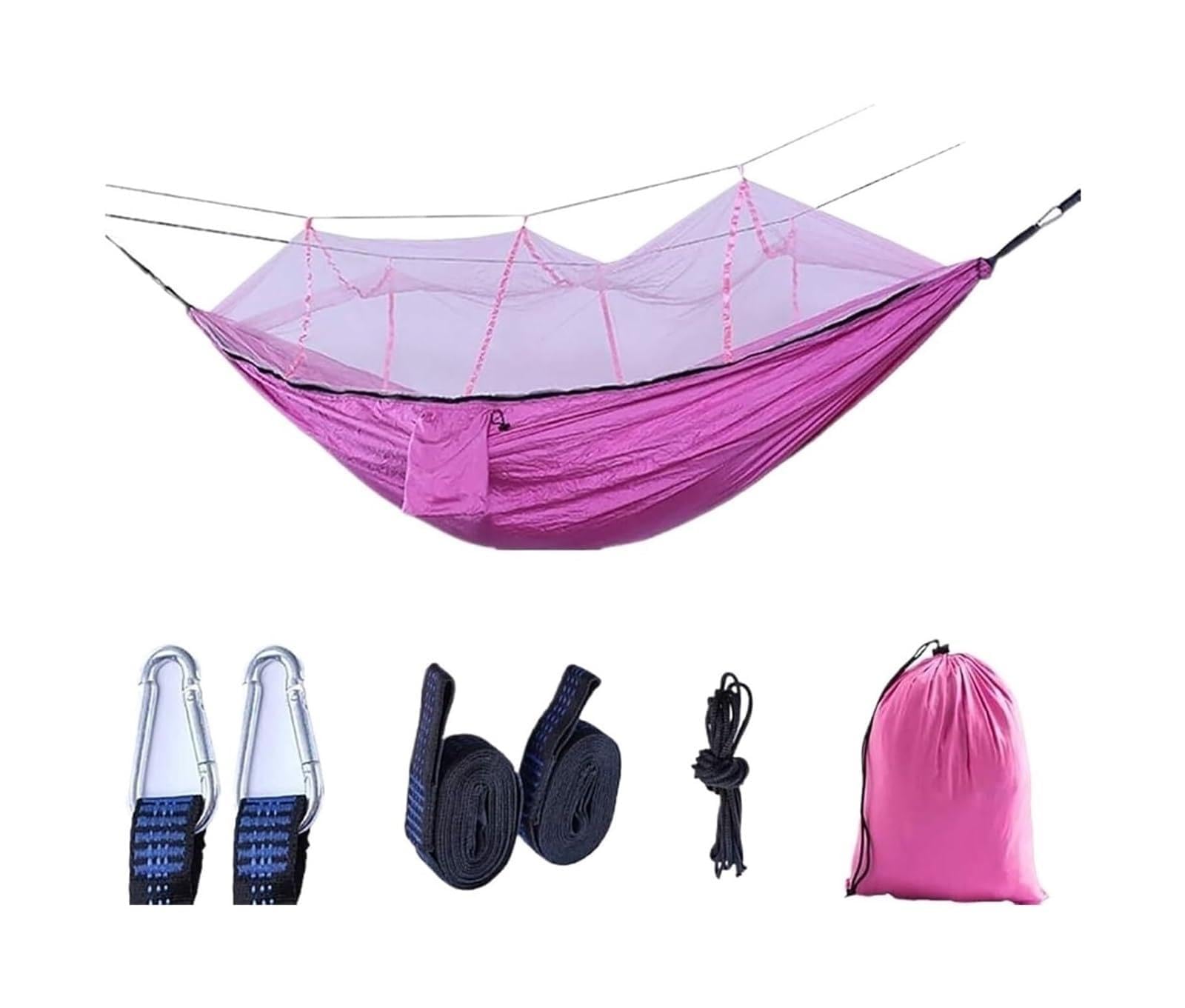 Amaca in nylon 210T con cinghie in rete e moschettoni