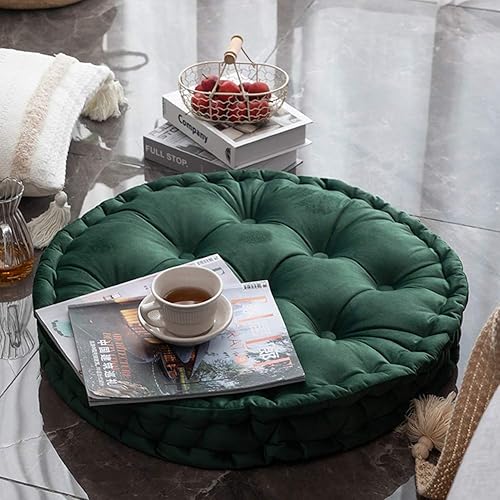 Miniatura 5 de vctops Almohada redonda de suelo con asa, cojín grueso y sólido para silla, súper suave y cómodo, cojín de meditación para yoga, sala de estar,
