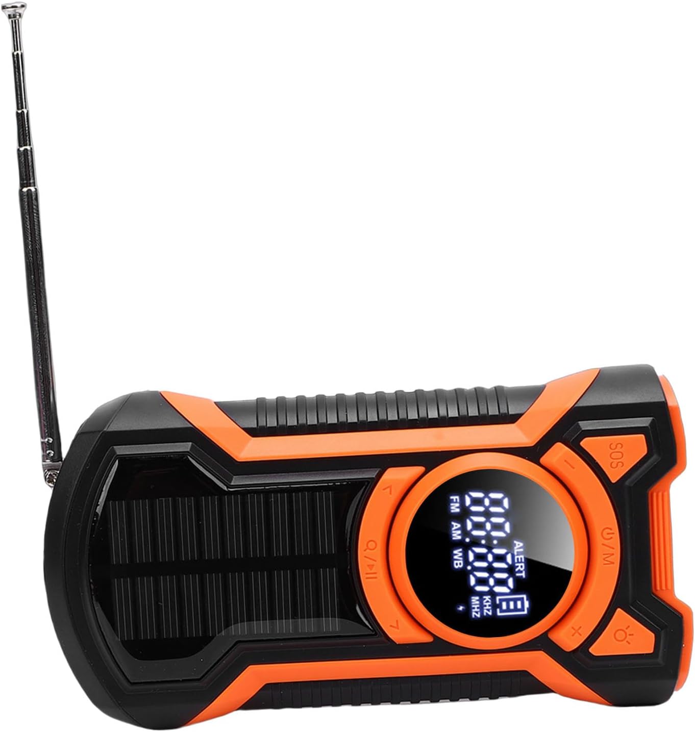 XUMIUZIY Emergency Hand Crank Radio, Portable NOAA AM FM WB Weather Radio, Water Proof Solar Powered Weather with 5000mAh LED Flashlight for Outdoor