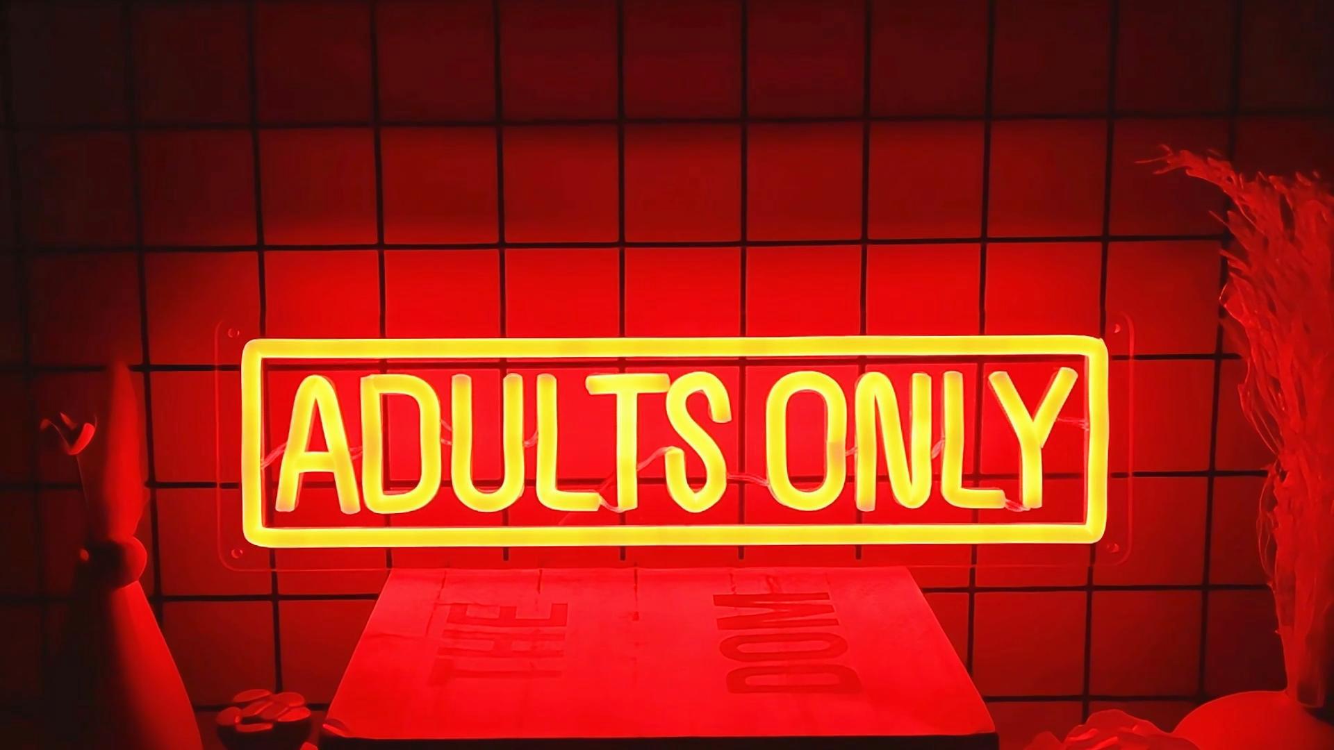 Adults Only Neon Sign, Dimmable USB Powered LED Neon Lights Letter