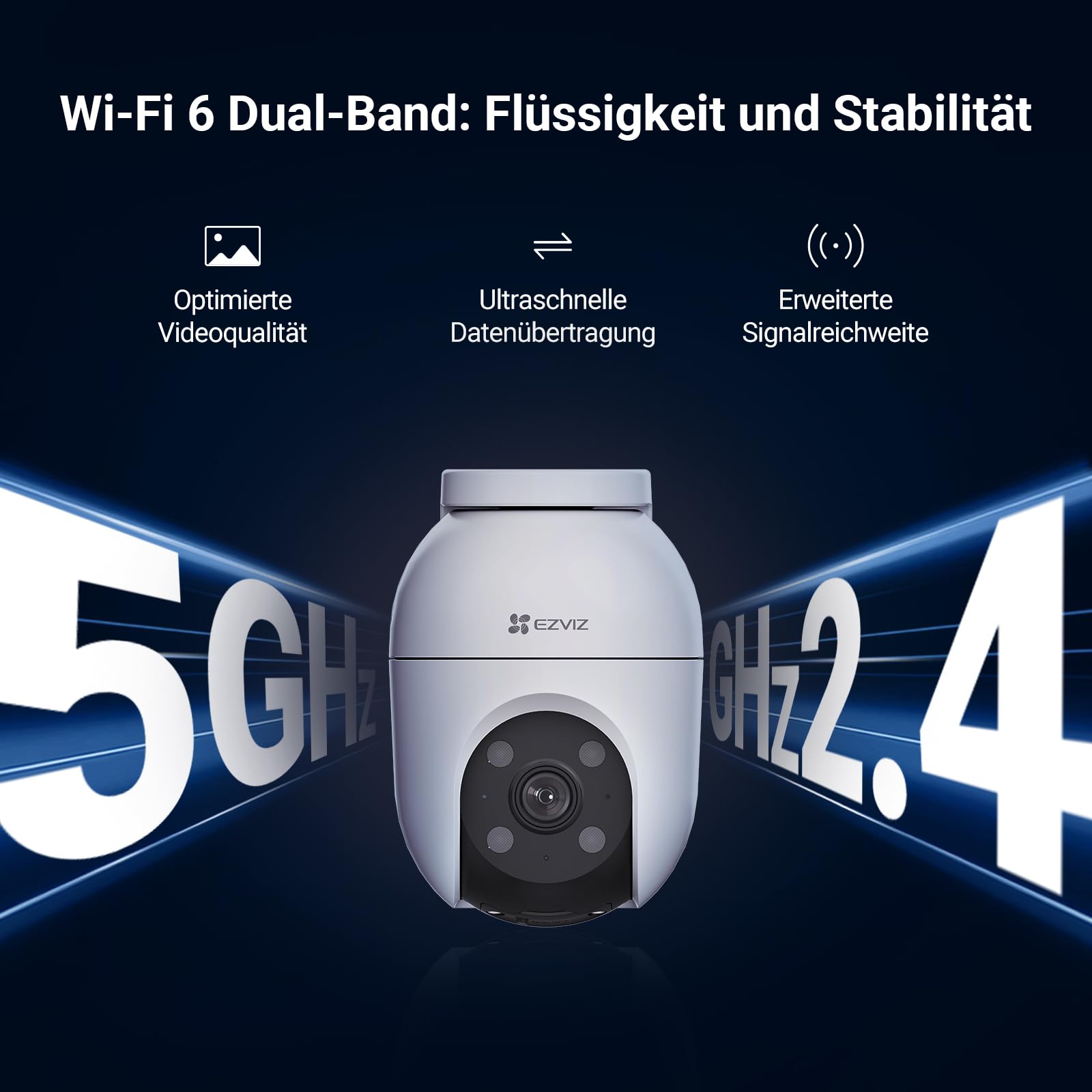 EZVIZ 5MP Pan&Tilt Überwachungskamera Aussen WLAN, 360° PTZ, Personen-/Fahrzeugerkennung, Zwei-Wege-Audio, Automatische Verfolgung, Farbnachtsicht, 2,4/5GHz WLAN 6, Wetterfest, C8c 3K 2er Pack