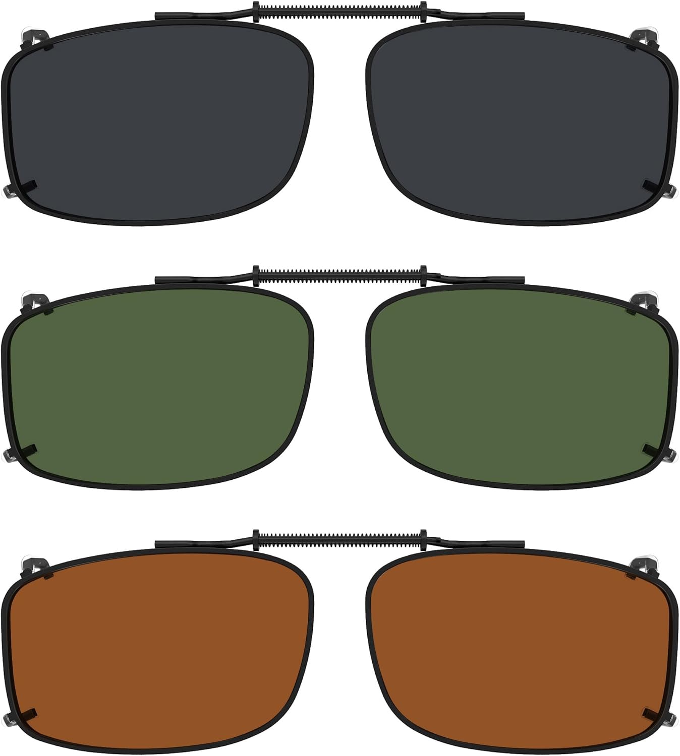 Eyekepper Metal Frame Rim Polarized Lens Clip On Sunglasses 56 * 34MM