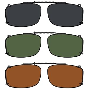 Eyekepper Metal Frame Rim Polarized Lens Clip On Sunglasses 56 34MM