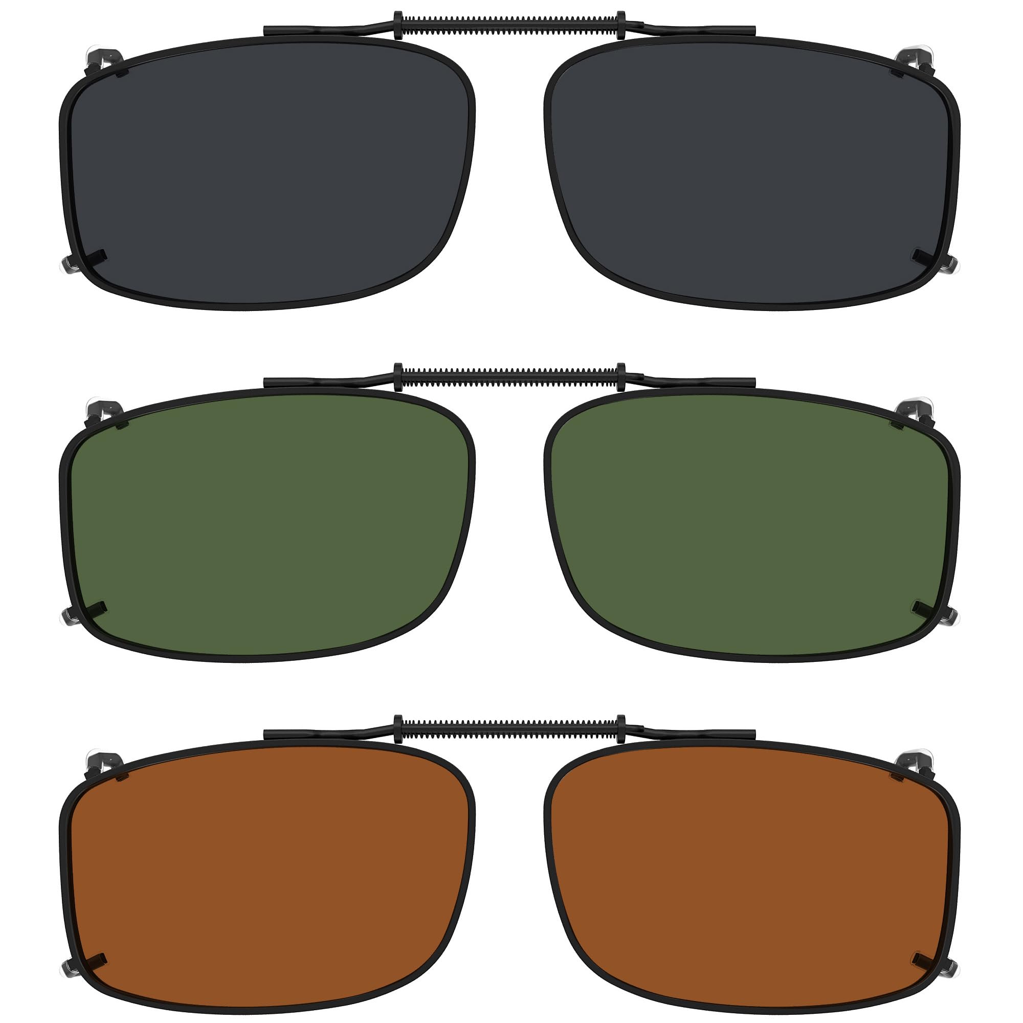 Eyekepper Metal Frame Rim Polarized Lens Clip On Sunglasses 56 34MM