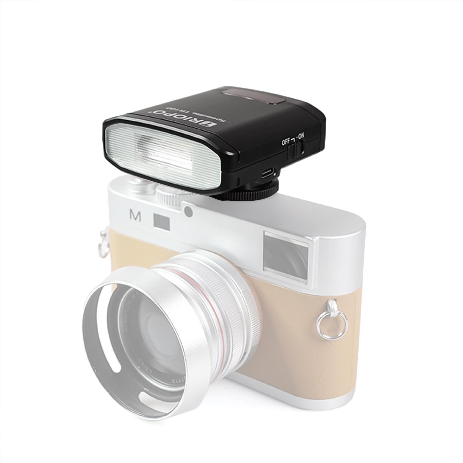 Camnoon Universal Mini Camera Flash GN12 On-Camera Flash 5600K Speedlite 0.1-1.8s Recycle Time Manual/Auto Mode Built-in Battery Replacement for Canon Nikon Sony Olympus Panasonic Pentax Camera