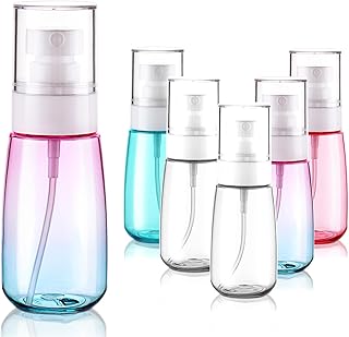 Cosywell Travel Spray Bottle TSA Approved 2oz 60ml 6 Pack Leak Proof Travel Spray Bottle Empty Small Spray Bottles for Perfume Essential Oils Toners Rose Water Cosmetics (6PCS-2PinkBlue2Clear)