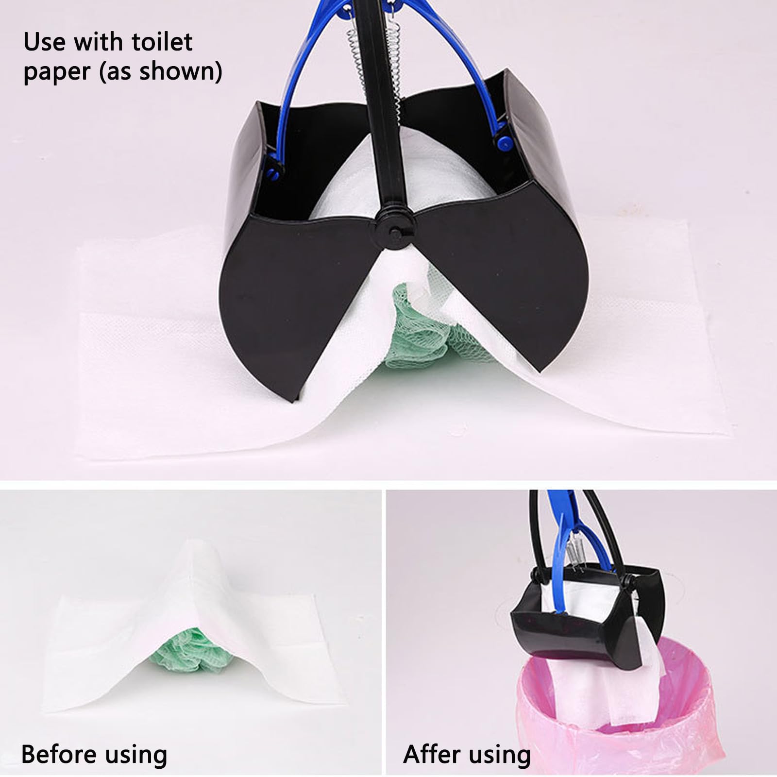Portatile Palette per Escrementi Cani,Pooper Scooper Cane,Animale Domestico Pooper Scooper,60cm/23.6", Pieghevole,Blu