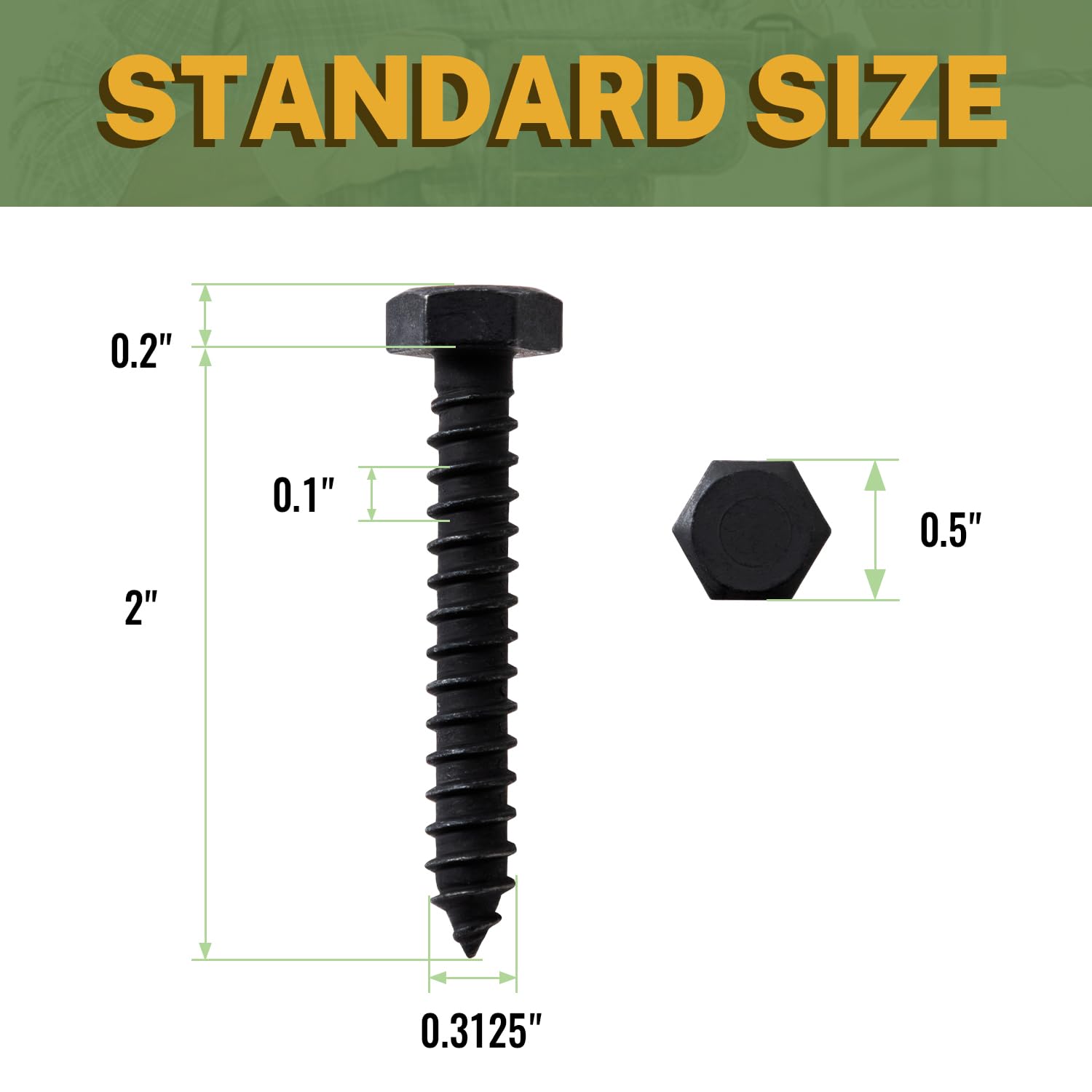 LIONMAX Lag Screws Bolts 5/16 X 2 Inch, 30-PCS, Georgia