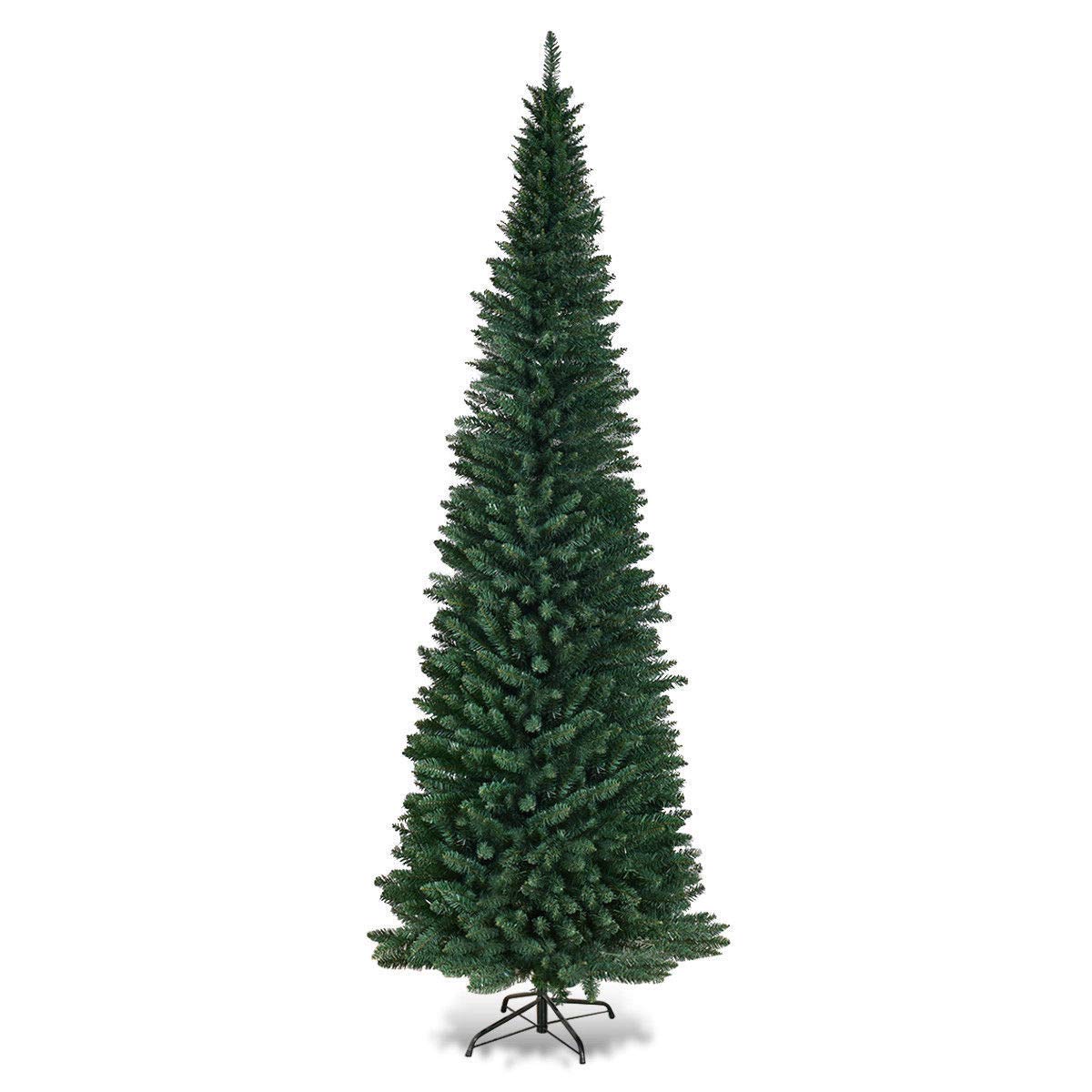 EliteKoopers 8ft Green Artificial Pencil Slim Christmas Tree For Xmas Decoration