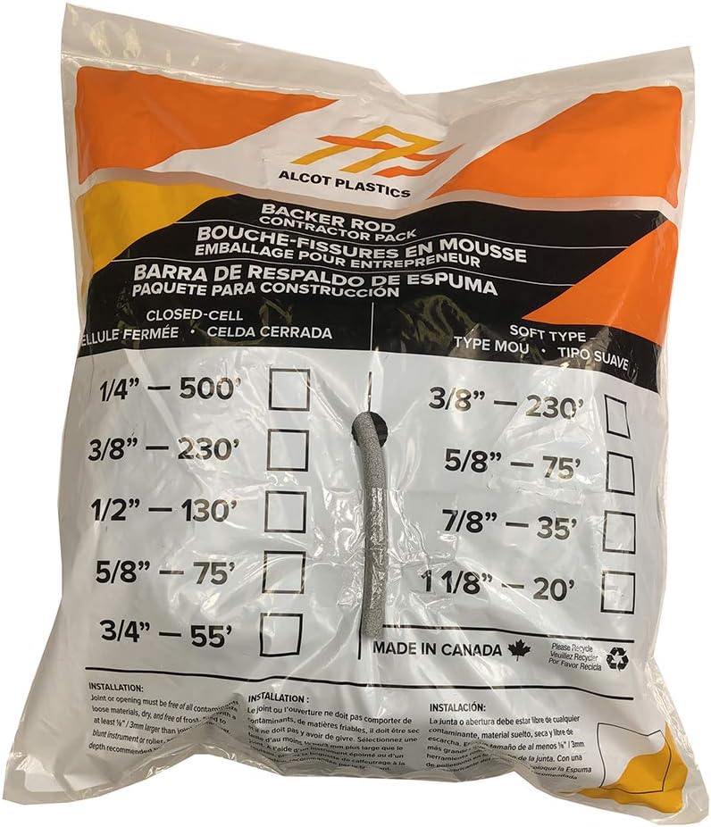 1/4 Inch x 500 Feet Backer Rod For Gaps & Joints