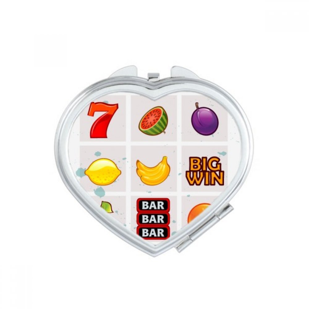 Miroir compact mignon motif casino illustration cœur, l'idée cadeau femme idéale