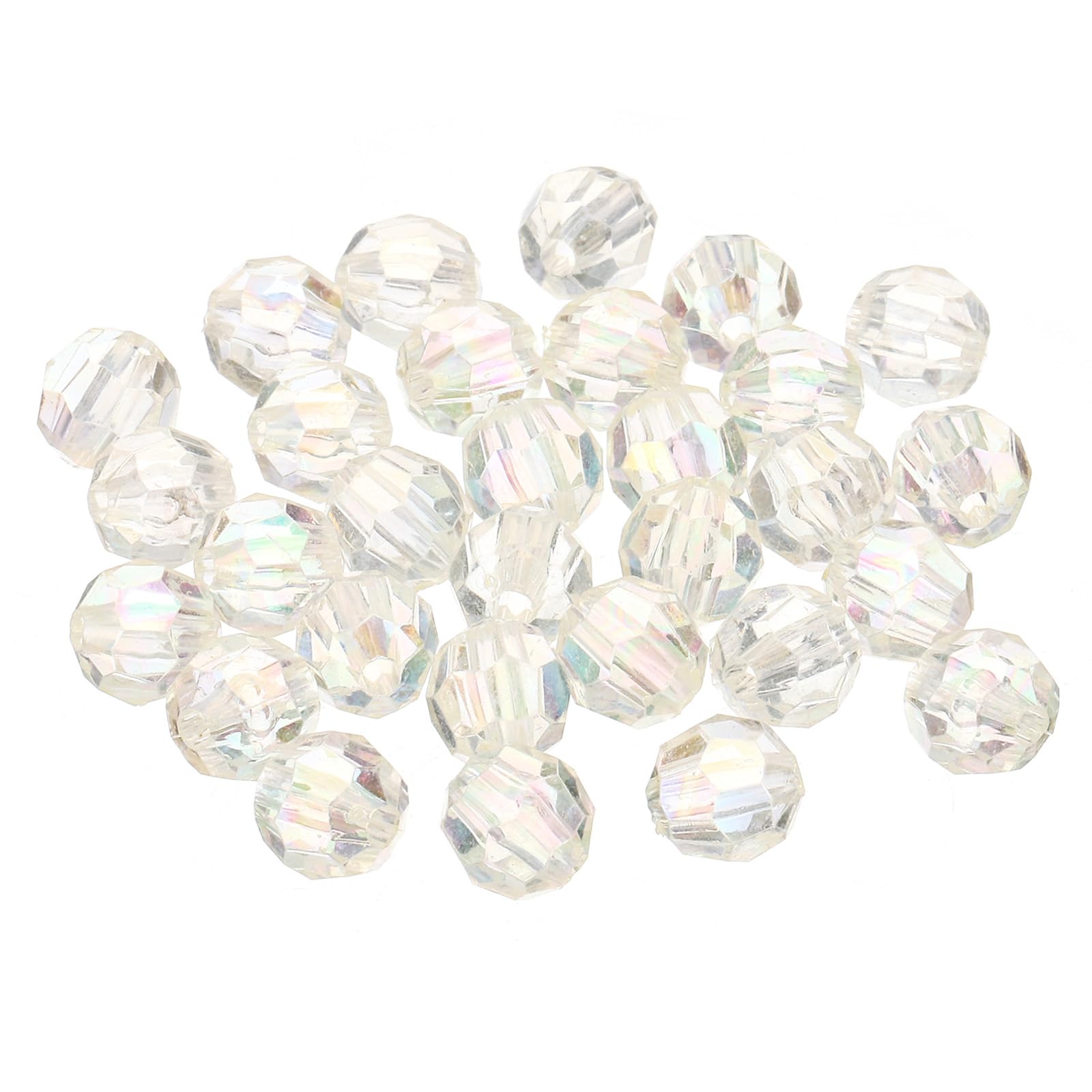 PATIKIL 10mm Acrylic Beads for Jewelry Making 100 Pack Faceted Acrylic Round Beads Spacer Beads for Bracelets Earring Necklace DIY Craft Style 2
