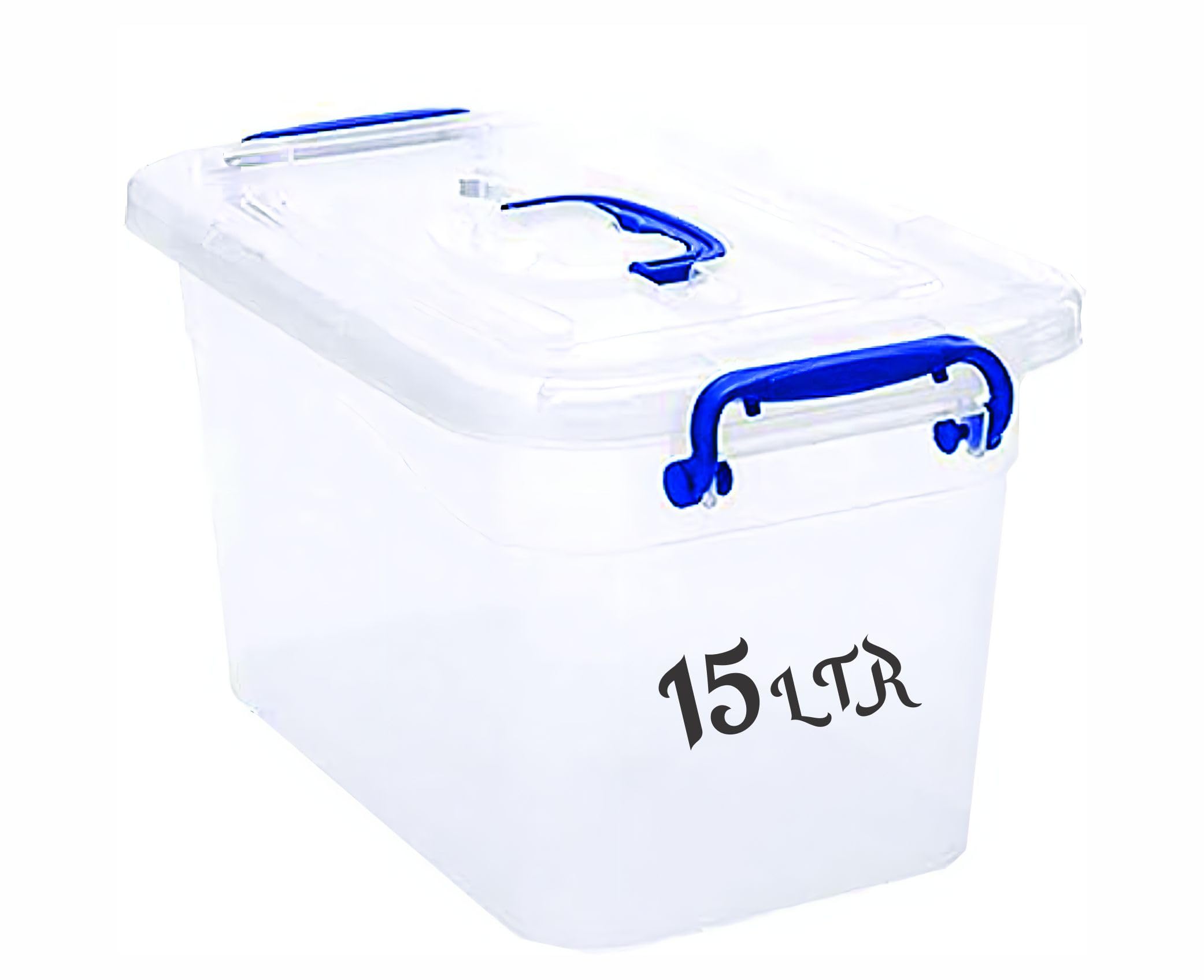 SelectoBesto Plastic Storage Box With Lid 15 LTR Semi Clear | For Clothes, Toys, Books, Snacks, Shoes and Grocery Storage Box. (15 LTR)