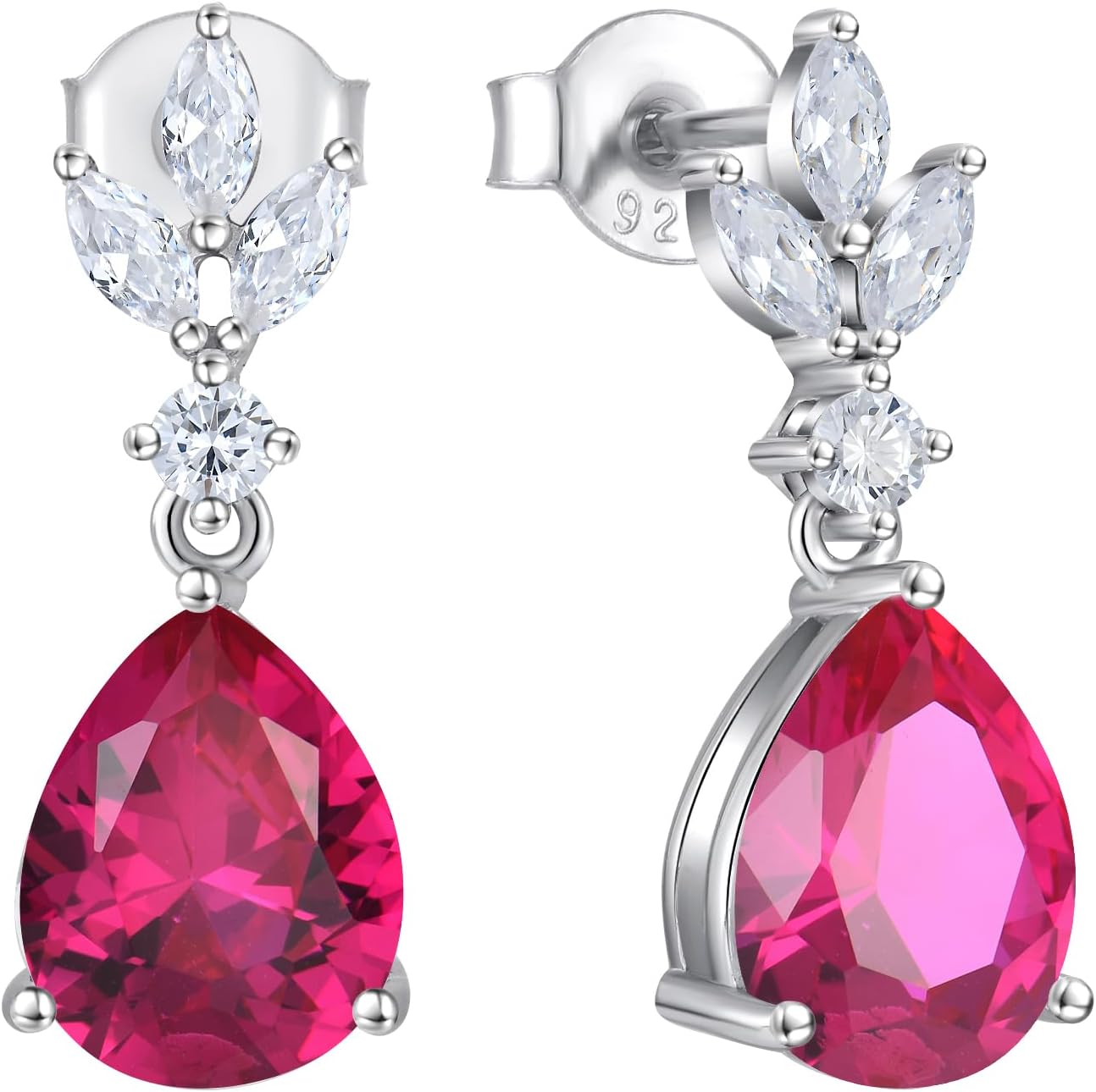 ブライダルウェディングレディースイヤリング 925スターリングシルバー リーフティアードップ ダングル&amp;ドロップイヤリング